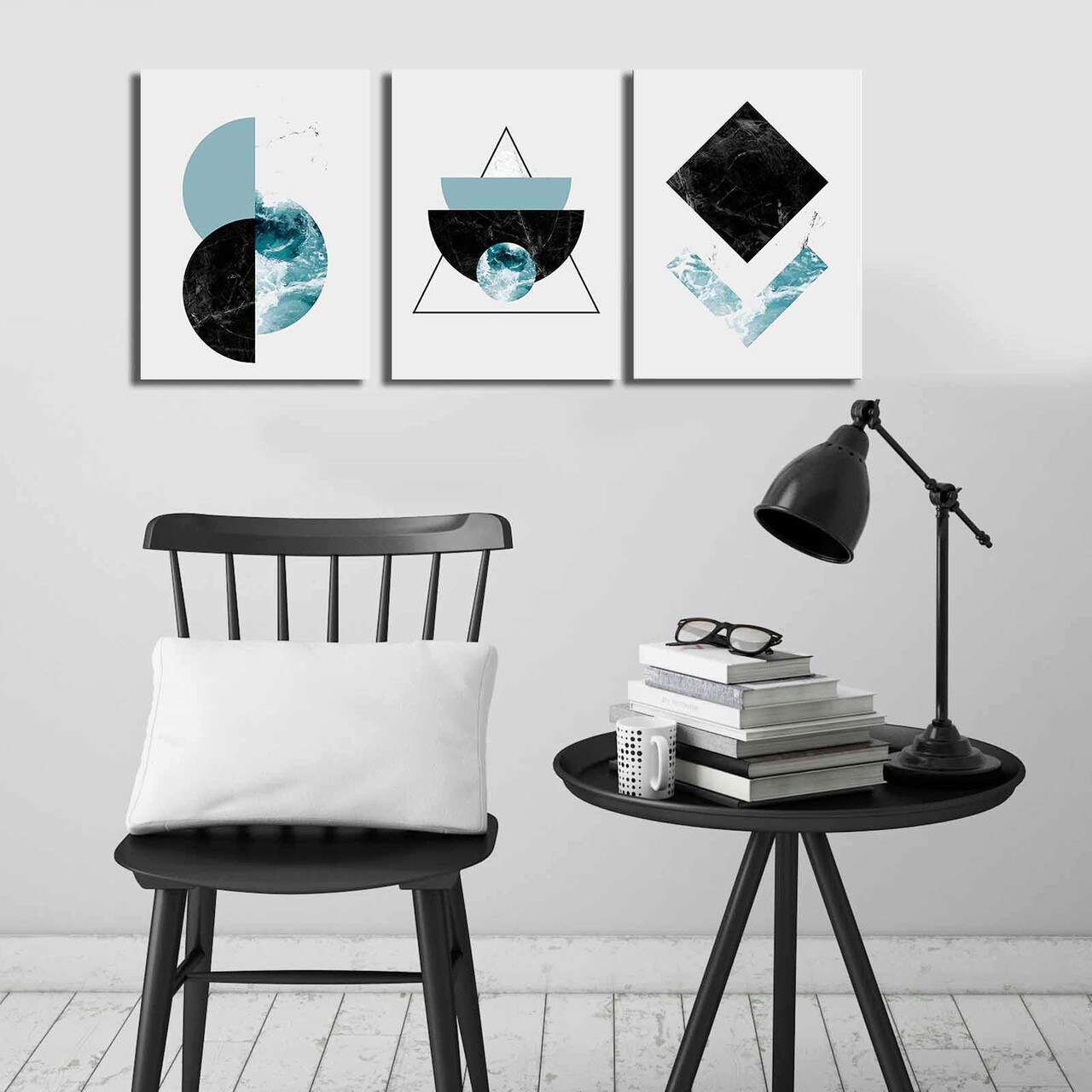 Tablou decorativ, 3P3040CIZC-01, 28 x 38 cm, 3 piese, Multicolor - imagine 4